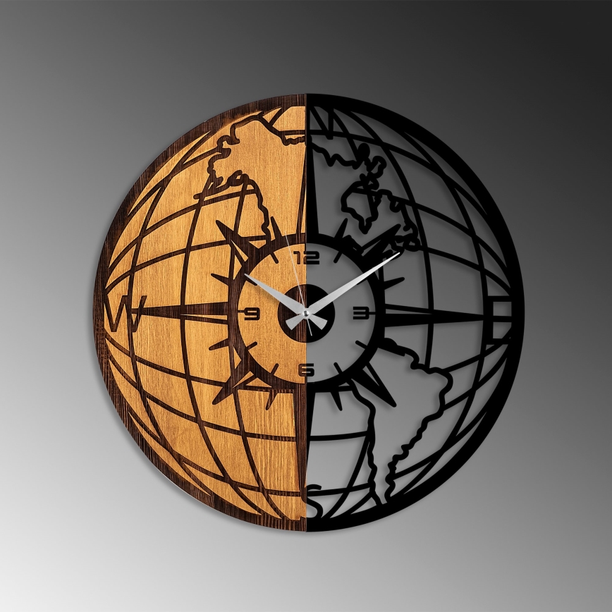 Ρολόι τοίχου διάμετρος 56 εκ. 1xAA ξύλο/μέταλλο