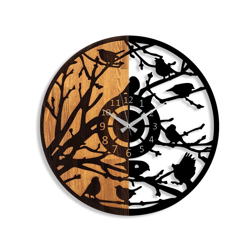 Ρολόι τοίχου διάμετρος 56 εκ. 1xAA ξύλο/μέταλλο