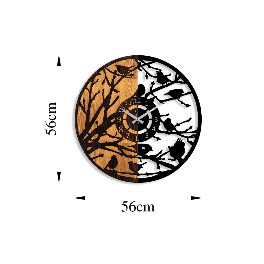 Ρολόι τοίχου διάμετρος 56 εκ. 1xAA ξύλο/μέταλλο