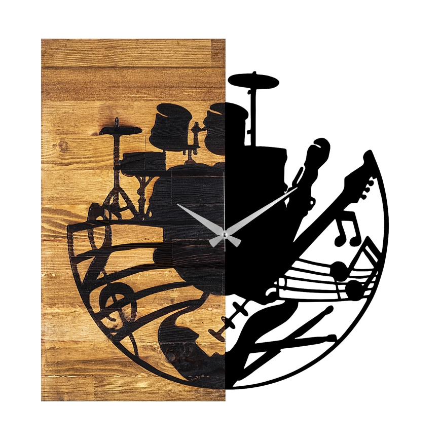 Ρολόι τοίχου 60x58 εκ. 1xAA ξύλο/μέταλλο