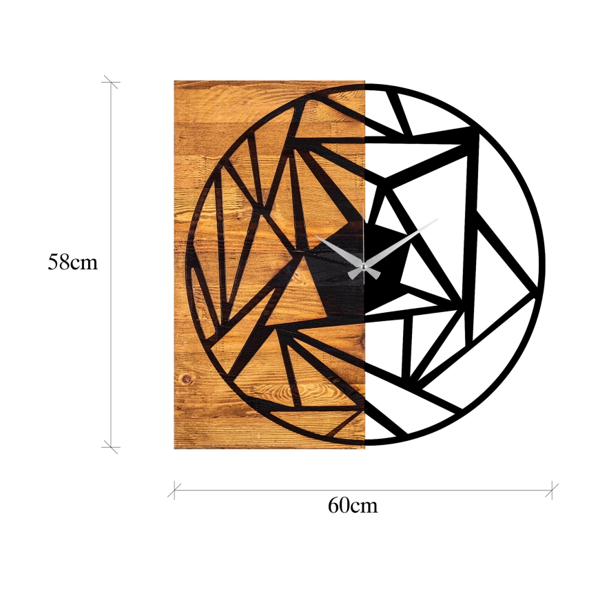 Ρολόι τοίχου 60x58 εκ. 1xAA ξύλο/μέταλλο