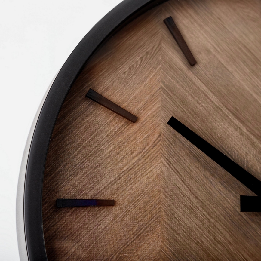 Ρολόι τοίχου διάμετρος 30 εκ. 1xAA μαύρο/καφέ