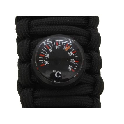 Πολυλειτουργικό ρολόι επιβίωσης με πυξίδα και θερμόμετρο μαύρο
