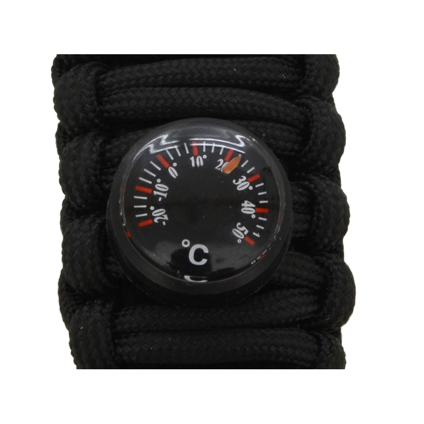 Πολυλειτουργικό ρολόι επιβίωσης με πυξίδα και θερμόμετρο μαύρο