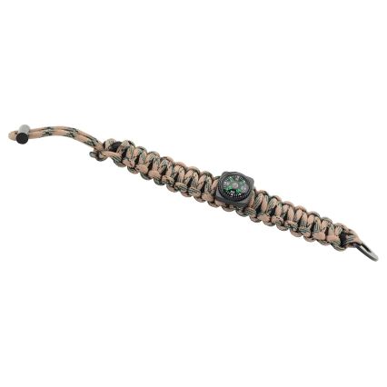 Πολυλειτουργικό βραχίολι επιβίωσης με πυξίδα και σπινθηριστή μπεζ