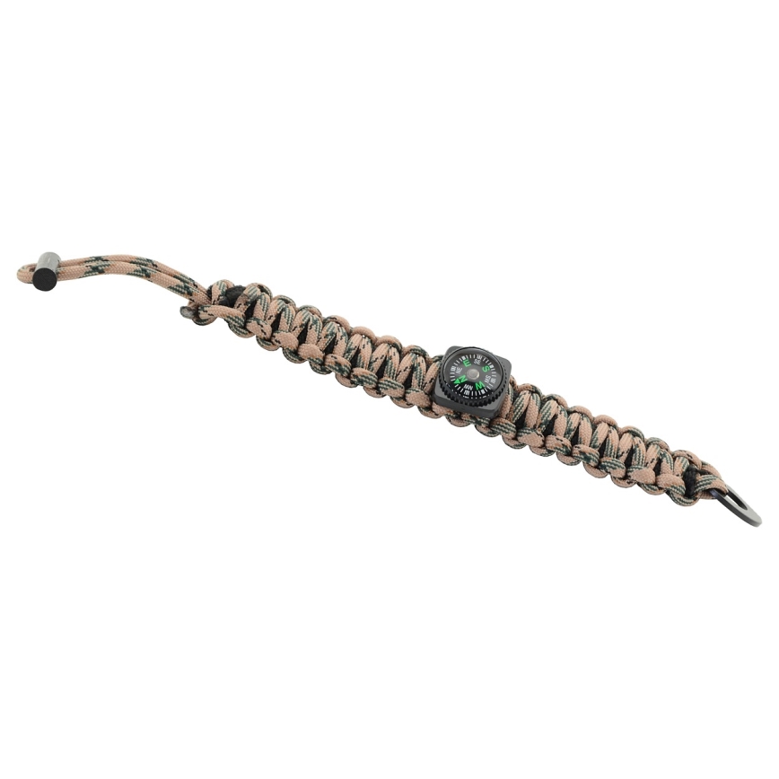 Πολυλειτουργικό βραχίολι επιβίωσης με πυξίδα και σπινθηριστή μπεζ