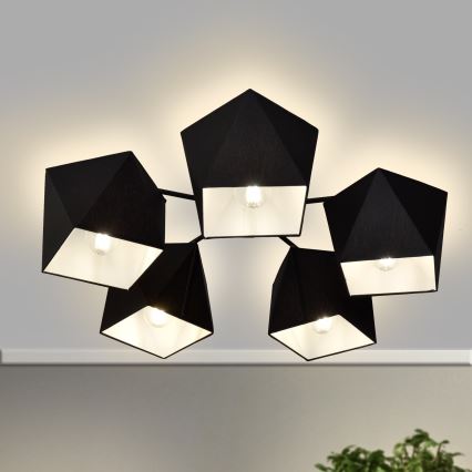 Πολύφωτο ADAMANT 5xE27/15W/230V μαύρο