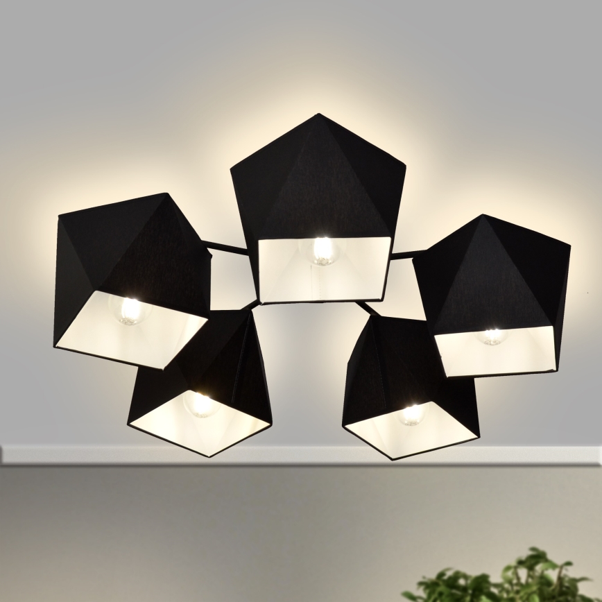 Πολύφωτο ADAMANT 5xE27/15W/230V μαύρο