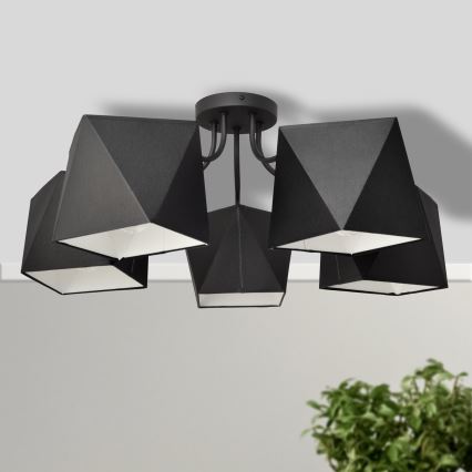 Πολύφωτο ADAMANT 5xE27/15W/230V μαύρο