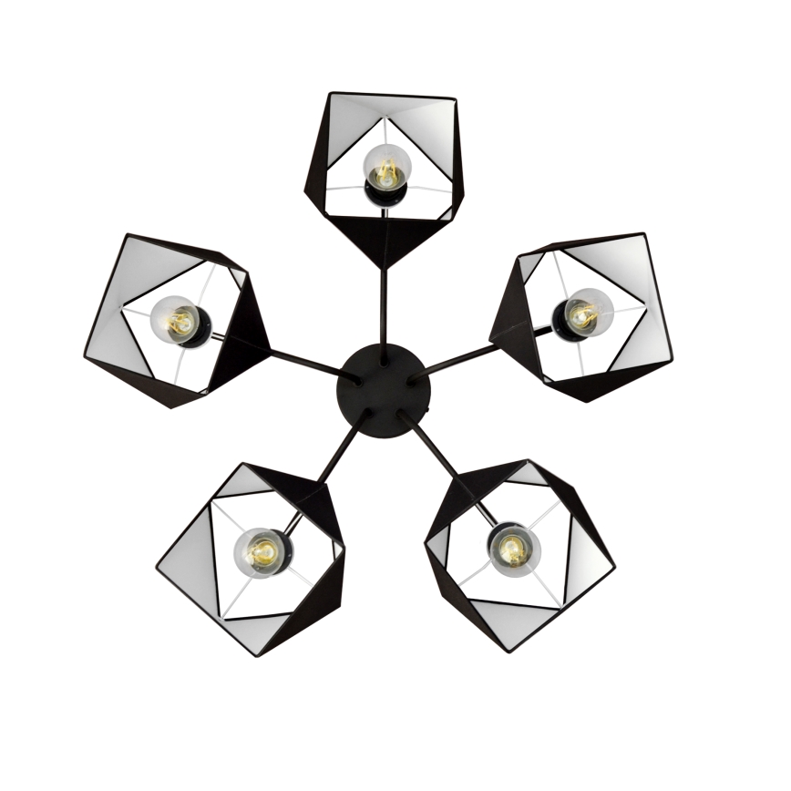 Πολύφωτο ADAMANT 5xE27/15W/230V μαύρο