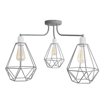 Πολύφωτο KARO 3xE27/15W/230V γκρι