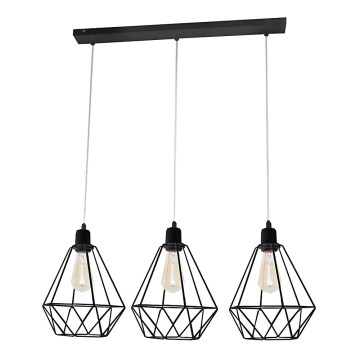 Πολύφωτο KARO 3xE27/15W/230V μαύρο