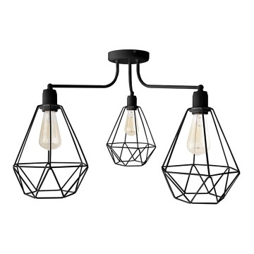 Πολύφωτο KARO 3xE27/15W/230V μαύρο