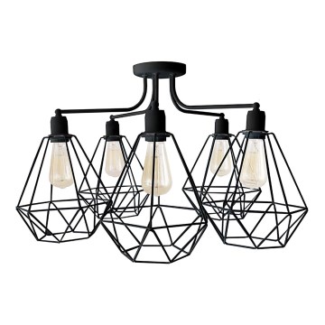 Πολύφωτο KARO 5xE27/15W/230V μαύρο