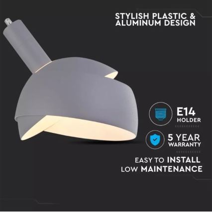 Πολύφωτο κρεμαστό 1xE14/60W/230V γκρι
