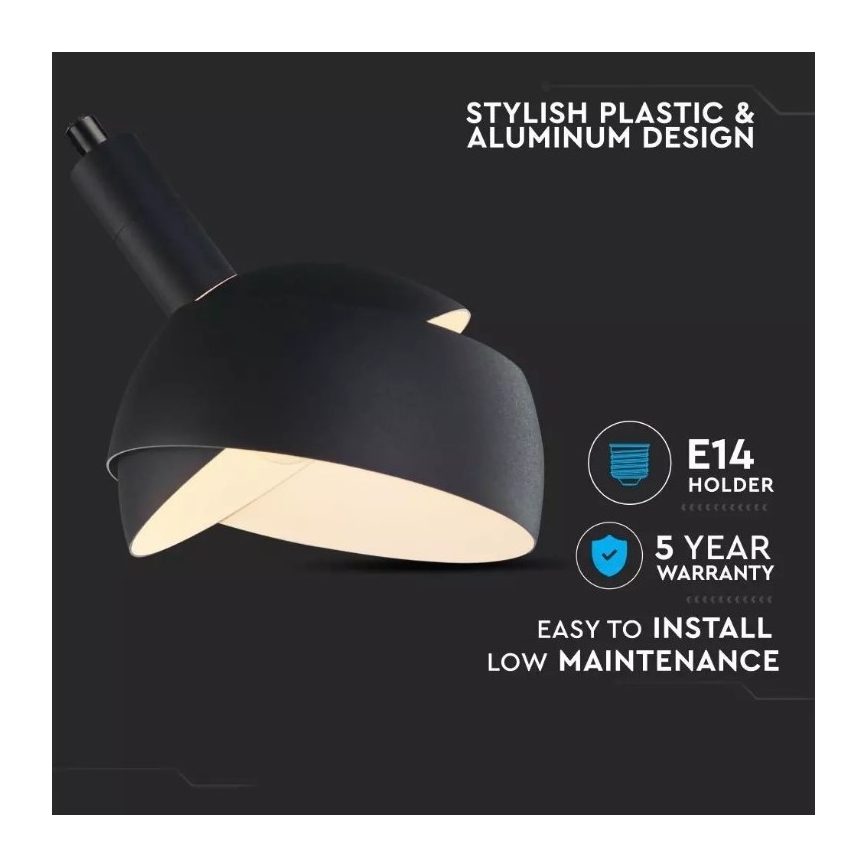 Πολύφωτο κρεμαστό 1xE14/60W/230V μαύρο