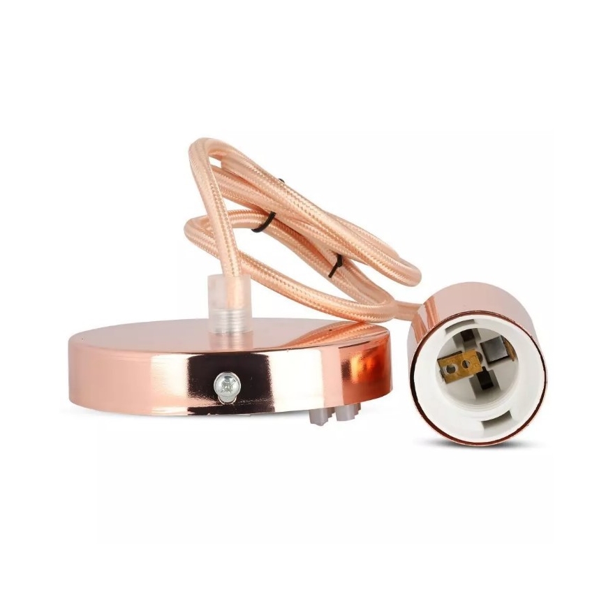 Πολύφωτο κρεμαστό 1xE27/60W/230V ροζ χρυσό