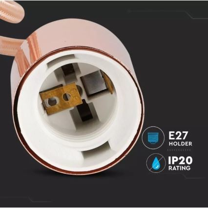 Πολύφωτο κρεμαστό 1xE27/60W/230V ροζ χρυσό