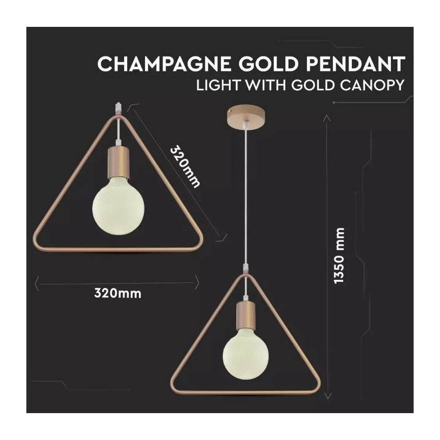 Πολύφωτο κρεμαστό 1xE27/60W/230V τρίγωνο