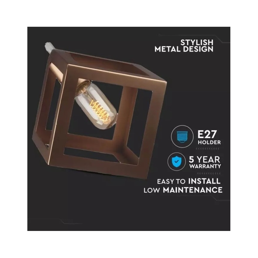 Πολύφωτο κρεμαστό 1xE27/60W/230V χάλκινο