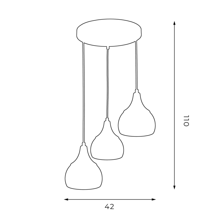 Πολύφωτο κρεμαστό AKTAN 3xE27/60W/230V μαύρο στρογγυλό