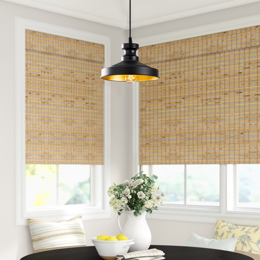 Πολύφωτο κρεμαστό BERCESTE 1xE27/40W/230V μαύρο