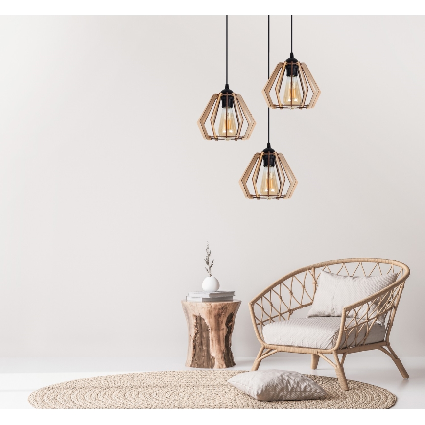 Πολύφωτο κρεμαστό BERGO 3xE27/60W/230V μαύρο