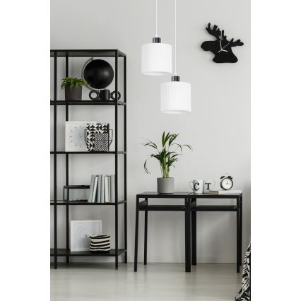 Πολύφωτο κρεμαστό BIZO 2xE27/60W/230V λευκό/γκρι