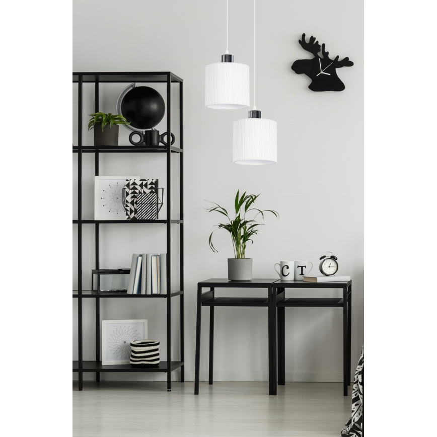 Πολύφωτο κρεμαστό BIZO 2xE27/60W/230V λευκό/γκρι