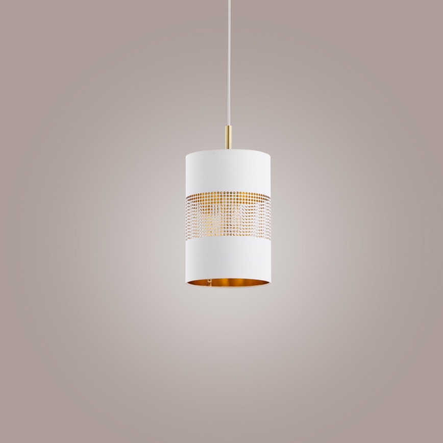 Πολύφωτο κρεμαστό BOGART 1xE27/15W/230V λευκό/χρυσό