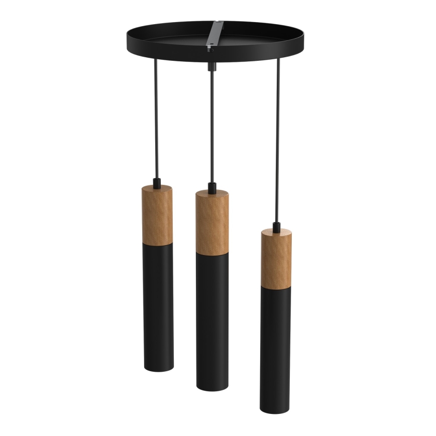 Πολύφωτο κρεμαστό CASSA 3xGU10/60W/230V στρογγυλό μαύρο