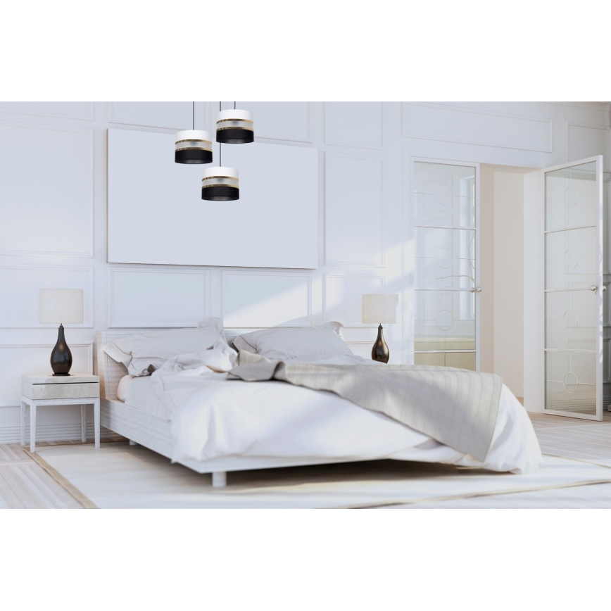 Πολύφωτο κρεμαστό CORAL 3xE27/60W/230V μαύρο/λευκό