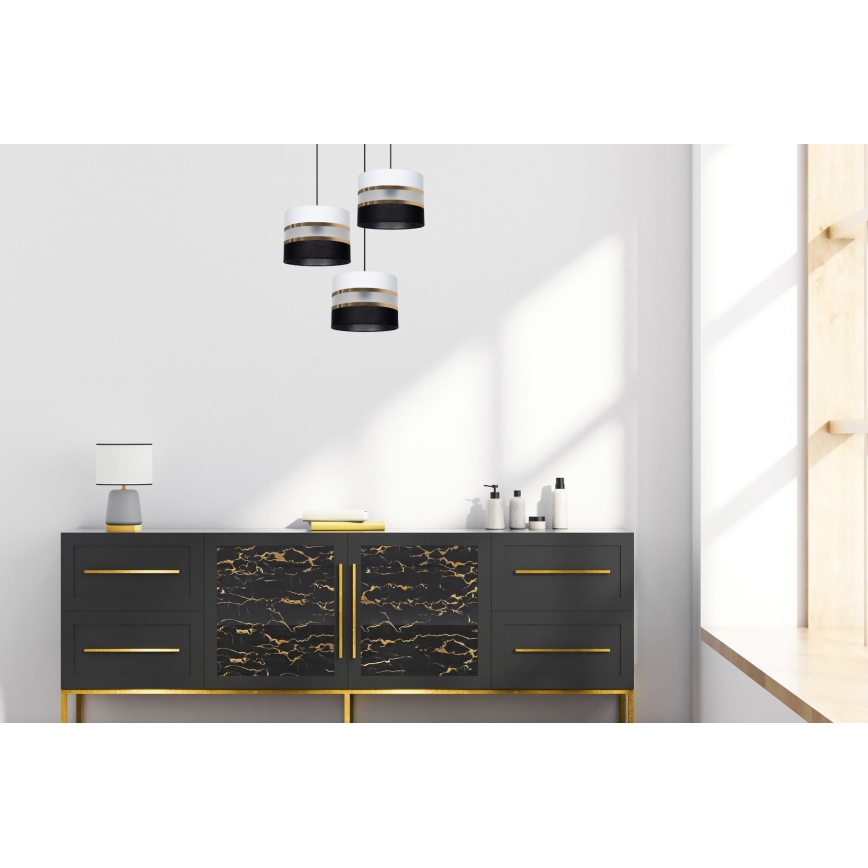 Πολύφωτο κρεμαστό CORAL 3xE27/60W/230V μαύρο/λευκό