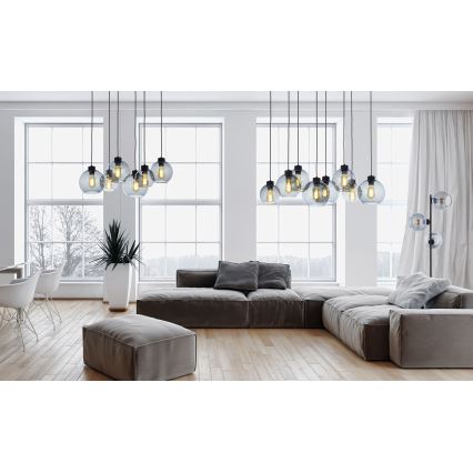 Πολύφωτο κρεμαστό CUBUS 8xE27/60W/230V μαύρο