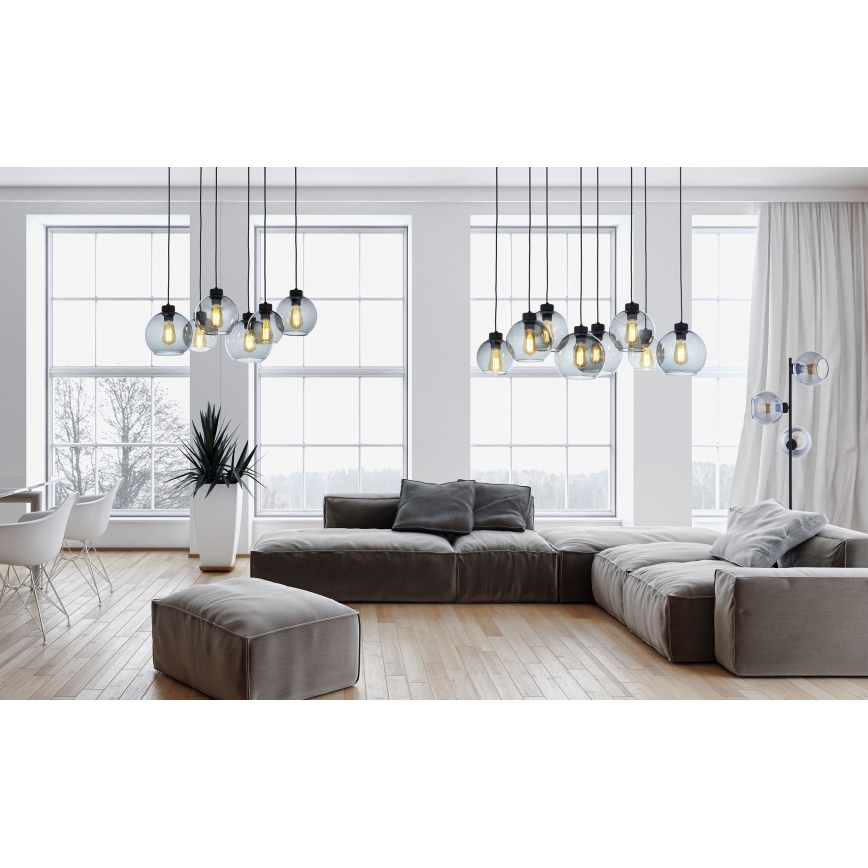 Πολύφωτο κρεμαστό CUBUS 8xE27/60W/230V μαύρο