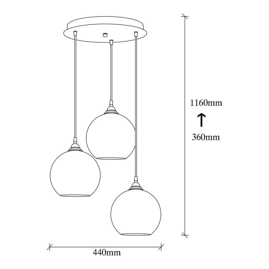 Πολύφωτο κρεμαστό GOLD 3xE27/40W/230V