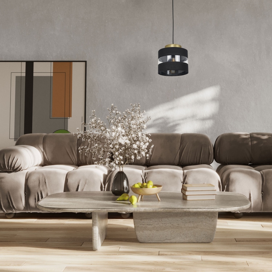 Πολύφωτο κρεμαστό HAVARD 1xE27/60W/230V μαύρο/ορείχαλκο