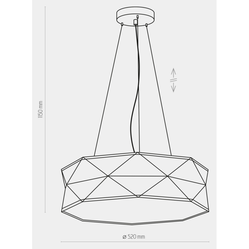 Πολύφωτο κρεμαστό KANTOOR 1xE27/15W/230V γκρι