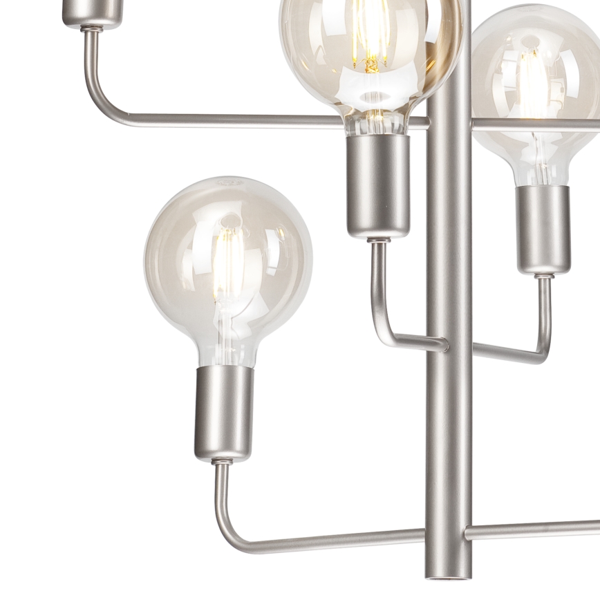 Πολύφωτο κρεμαστό ORLANDO 8xE27/60W/230V ασημί