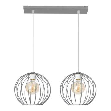 Πολύφωτο κρεμαστό σε ράγα MERCURE 2xE27/15W/230V γκρι