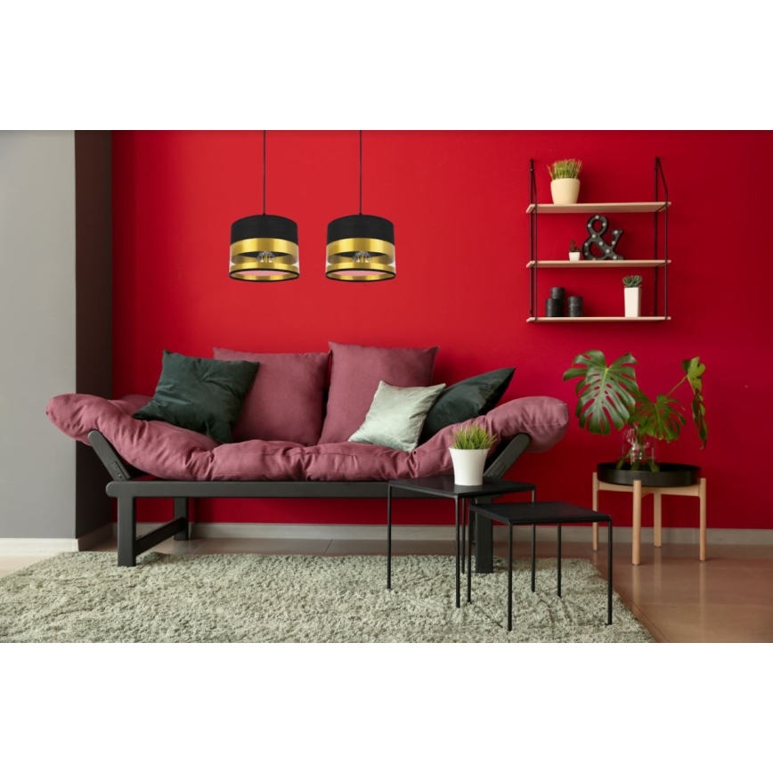 Πολύφωτο κρεμαστό σε ράγα  MILO 2xE27/60W/230V χρυσό/μαύρο