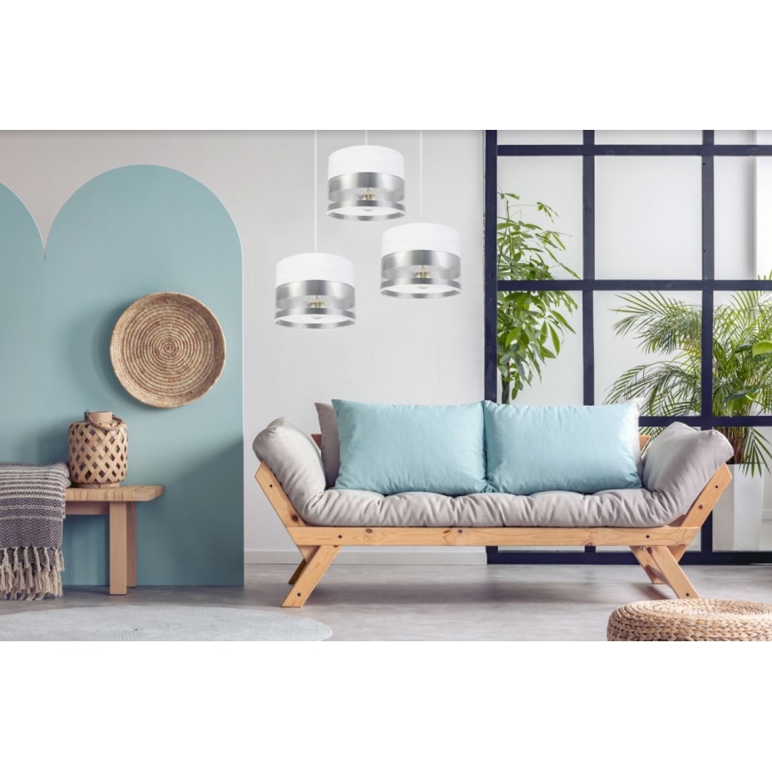 Πολύφωτο κρεμαστό σε ράγα MILO 3xE27/60W/230V ασημί