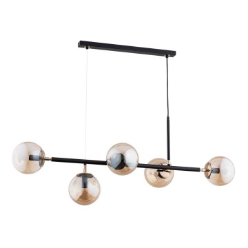 Πολύφωτο κρεμαστό ράγα DANSA 5xE14/10W/230V ορείχαλκος/μαύρο