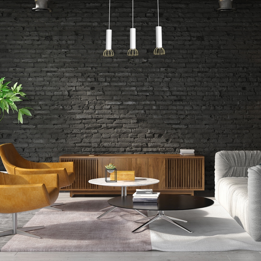 Πολύφωτο κρεμαστό ράγα DANTE 3xGU10/25W/230V λευκό/χρυσό