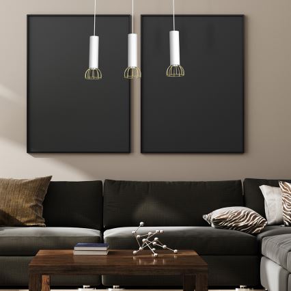 Πολύφωτο κρεμαστό ράγα DANTE 3xGU10/25W/230V λευκό/χρυσό