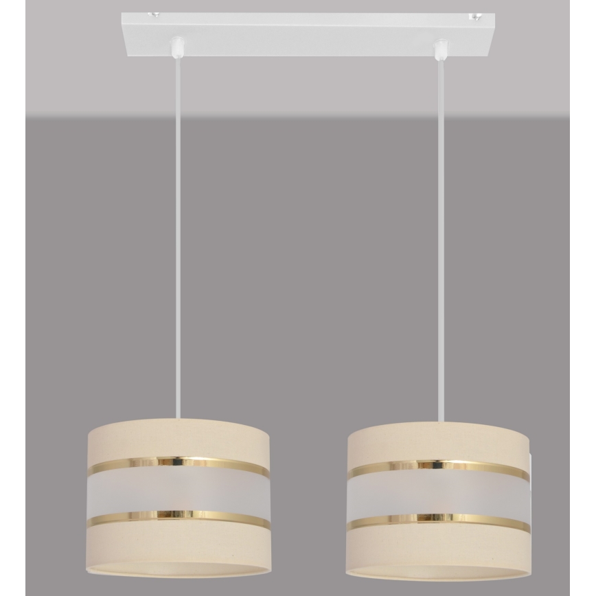 Πολύφωτο κρεμαστό ράγα HELEN 2xE27/15W/230V κρεμ