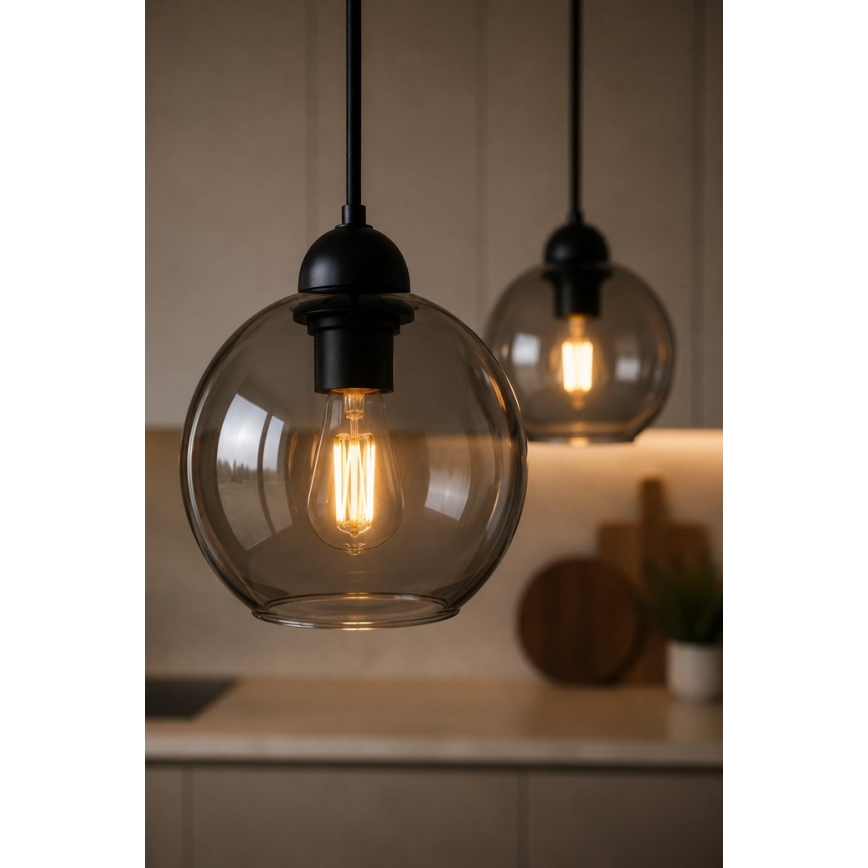 Πολύφωτο κρεμαστό ράγα UNO 2xE27/60W/230V μαύρο