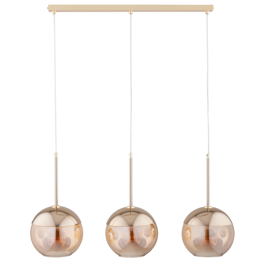 Πολύφωτο κρεμαστό ράγα VOLDA 3xE27/60W/230V ορείχαλκος