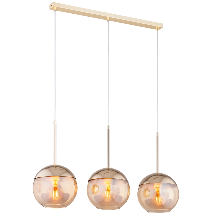 Πολύφωτο κρεμαστό ράγα VOLDA 3xE27/60W/230V ορείχαλκος