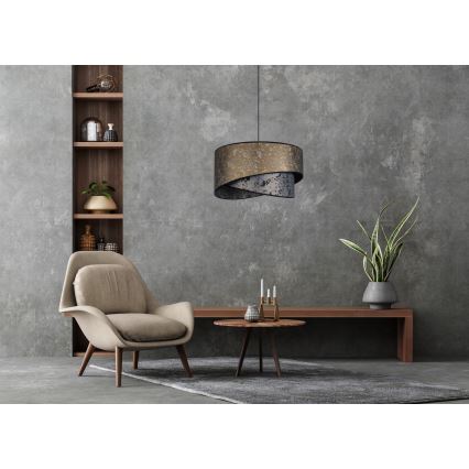 Πολύφωτο κρεμαστό REZO 1xE27/60W/230V γκρι/χρυσό